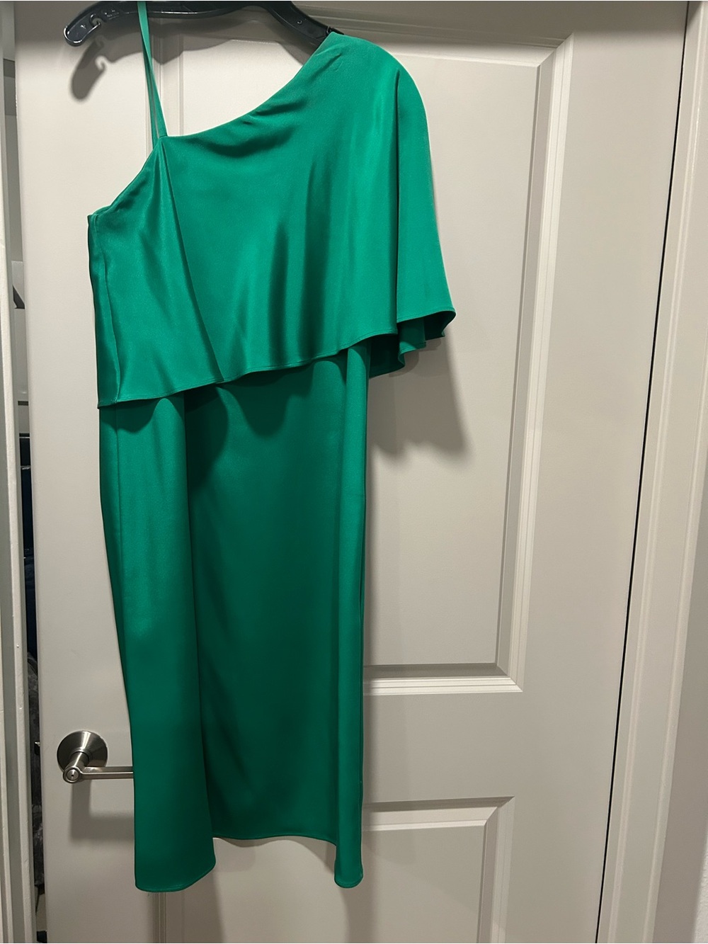 Kiton Emerald One-Shoulder Ruffle Dress